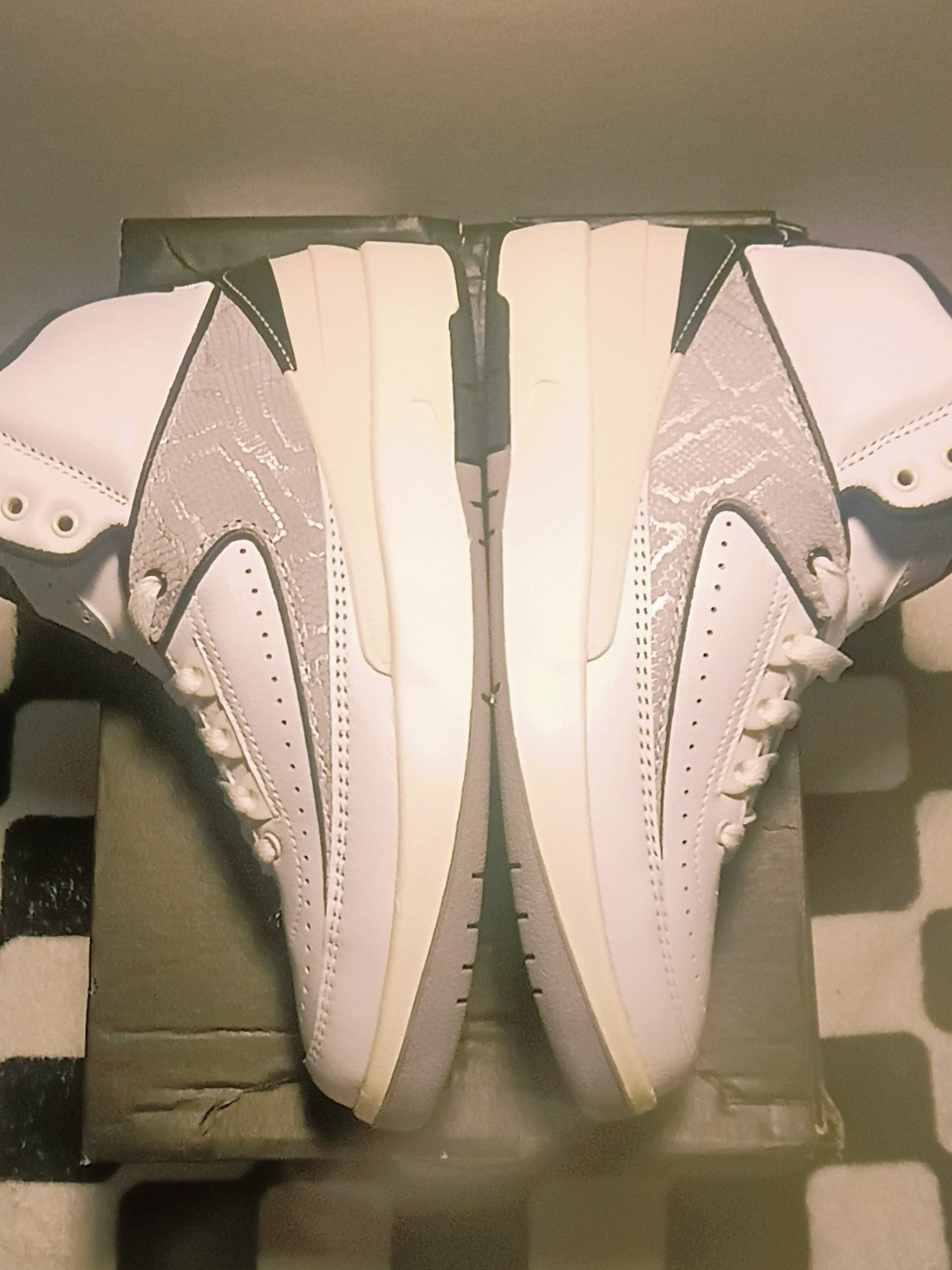 Nike Air Jordan 2 Retro Gs Python White Cement Grey Size 5.5y/7w Ds New